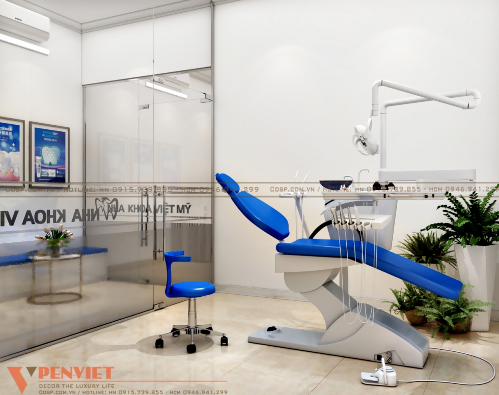 Phòng nha khoa thẩm mỹ bố trí 1 ghế răng đáp ứng tiêu chuẩn về diện tích của Bộ Y tế